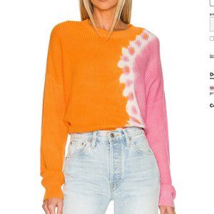 NWT PISTOLA Eva Cropped Crew Neck Pullover in Palmetto - Tie Dye Cotton Sweater